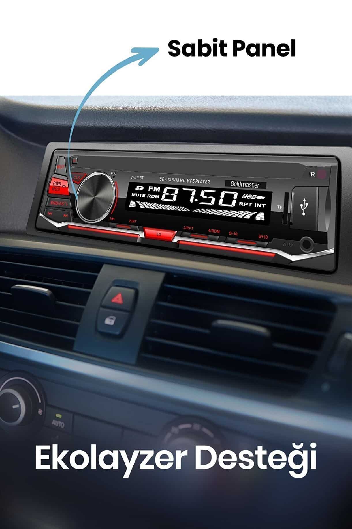 Goldmaster Bluetooth USB SD FM Radyo Oto Teyp